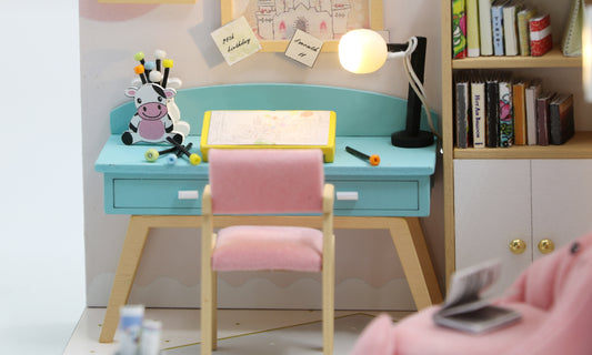 Miniature diorama - DIY - Studieværelse