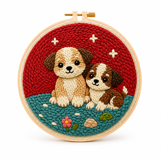 Punch Needle To Søde Hunde