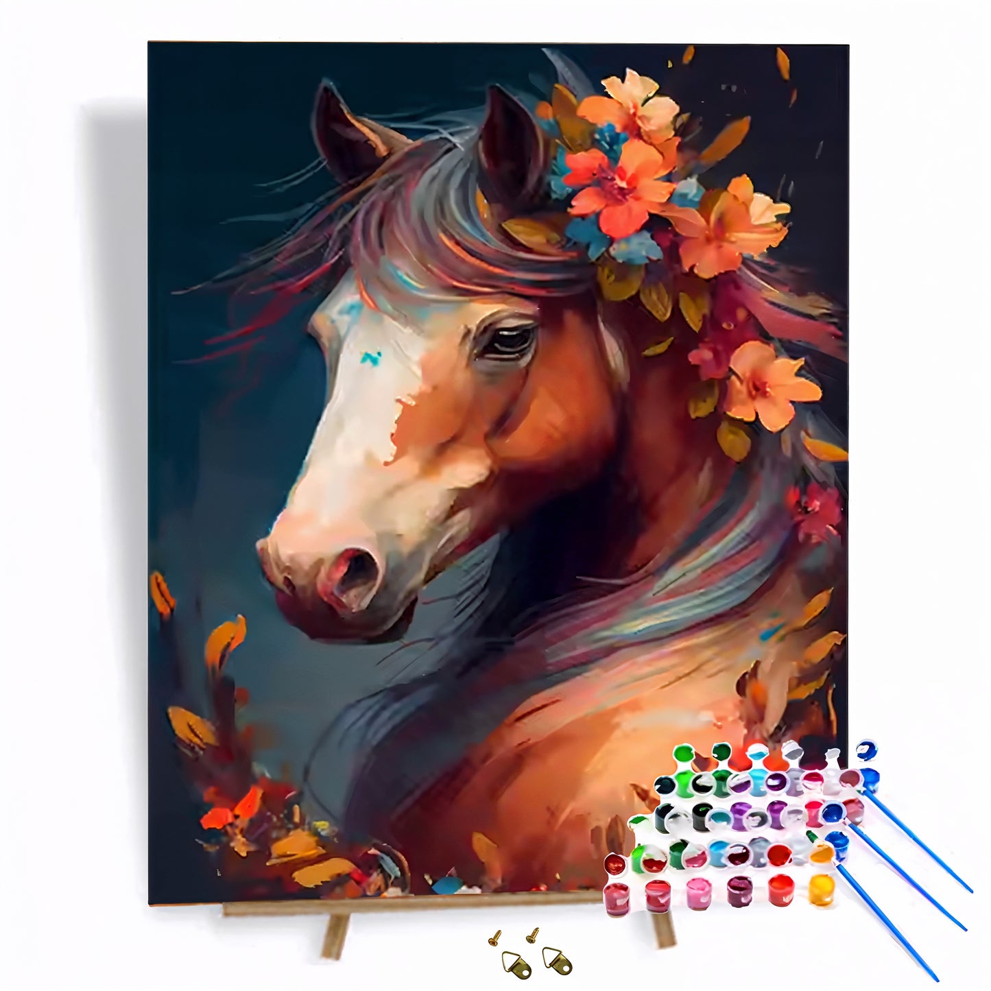 HEST MED BLOMSTER