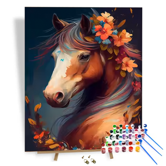 HEST MED BLOMSTER