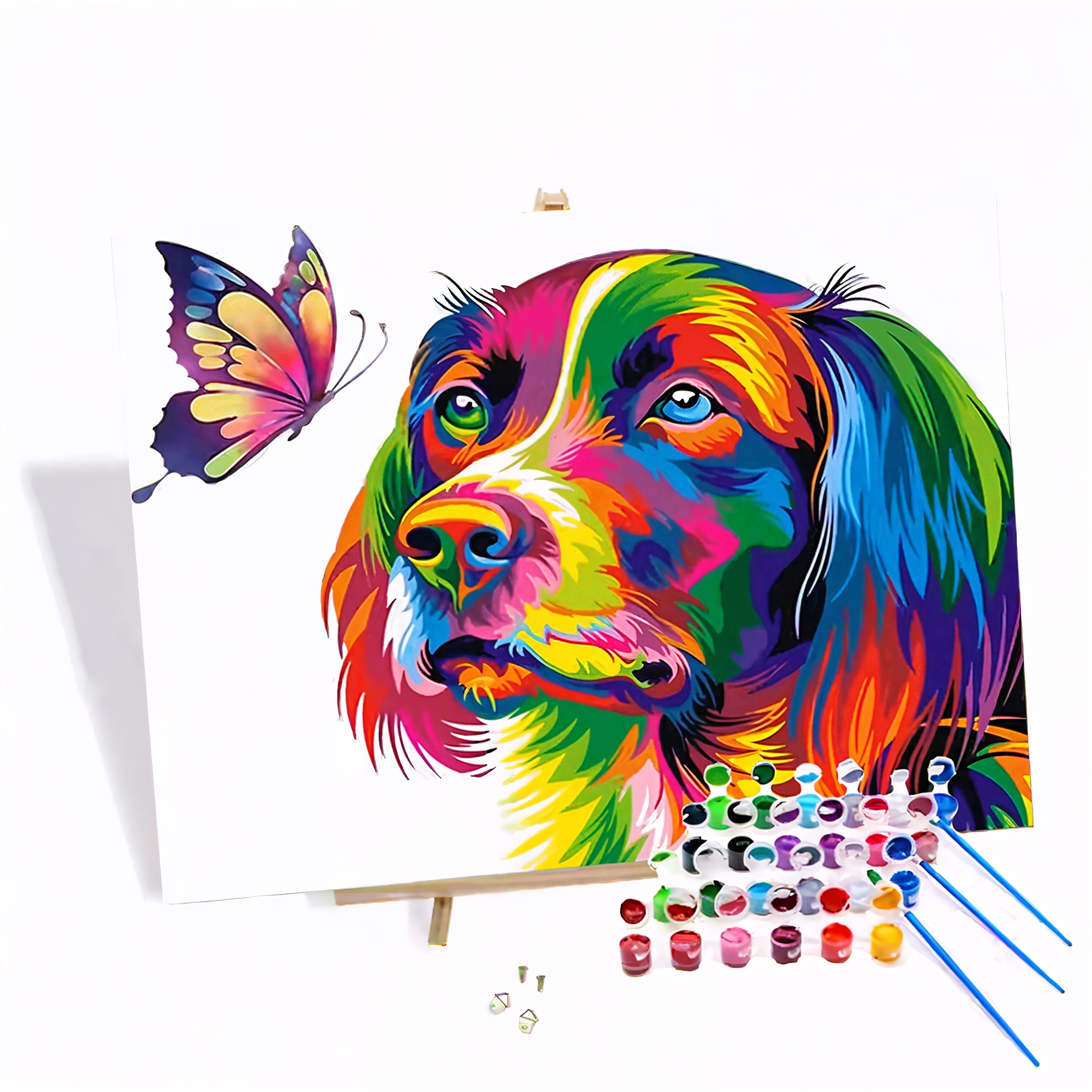 Mal Efter Tal | Hund Og Sommerfugl | Paint By Numbers | Craftsy