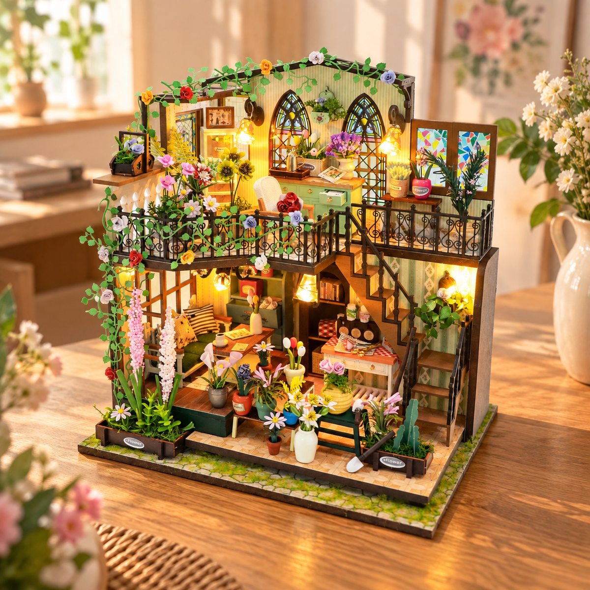 Darcy Blomsterhus – miniature diorama DIY byggesæt fra Craftsy